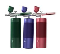 Pistola de Clavos, Mini juego de compresor de aerógrafo inalámbrico profesional, pistola de alta capacidad for peluquero, modelo de uñas, decoración de coche, pistola de chorro de gel(Blauw)