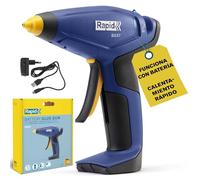 Pistola de Cola Inalámbrica Rapid BGX7 Para Cola de 7 Mm, Calentamiento Rápido en 20 Segundos, Recarga por USB, 30 Minutos de Autonomía, Ideal para Manualidades, Reparaciones y Proyectos Domésticos