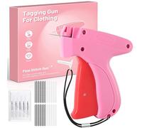Pistola de costura para ropa, pistola de etiquetas de mano, mini pistola de costura para etiquetas, incluye 5 agujas finas, 1000 cierres blancos y 1000 negros, fijador rápido de ropa, pistola de