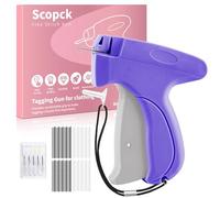 Pistola de costura para ropa, pistola de puntada de mano, fijadora rápida de ropa, mini kit de costura, pistola de etiquetado de microetiquetado, incluye 6 agujas, 1000 cierres negros y 1000 cierres