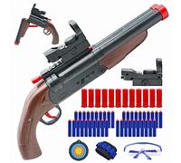 Pistola de Espuma de Doble cañón - con dardo de succión y Sistema de Cartucho 2 en 1. Juguete para Actividades al Aire Libre, Apto para jóvenes a Partir de 8 años.