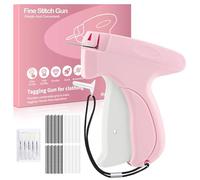 Pistola de etiquetado para ropa, pistola de coser portátil para fijación rápida de ropa, incluye 6 agujas de repuesto, 1000 piezas de fijación negras y 1000 piezas de fijación blancas