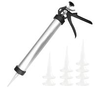 Pistola de herramientas de calafateo, salchicha de aluminio de 20 oz pistolas de calafateo de calafateo con pistola de pegamento suave y duro con 10 boquillas sellador de sellador kit hogar
