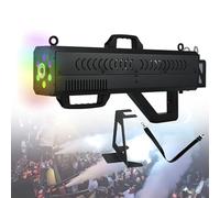 Pistola de humo con luces for fiestas,máquina de humo portátil de 1500W con luces de colores cambiantes, pistola de humo for Halloween espeluznante(Black)
