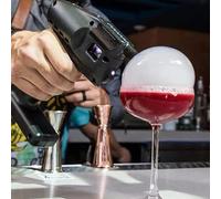 Pistola de humo de cóctel, kit de ahumado en frío de mano con líquido de burbujas y aceite esencial, pistola de sabor eléctrico para cócteles