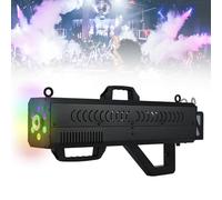 Pistola de humo for fiestas, máquina de humo portátil de 1500 W con luces que cambian de color, pistola de humo for Halloween espeluznante, espectáculos en el escenario y noches de club.(Black)