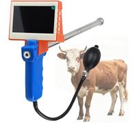 Pistola de IA for inseminación artificial de ganado, instrumento de pistola de inseminación visual HD, dispositivo de cría for vaca/perro, con funciones de luz, fotografía y vídeo ajustables(Cow)