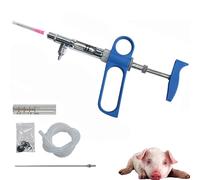Pistola de jeringa de vacunación continua ajustable para ganado, inyector automático de acero inoxidable para aves de corral, pollo, pato, cerdo, oveja, cabra y uso veterinario de granja