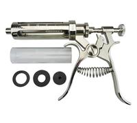 Pistola de Jeringa para Ganado, 10 Ml/20 Ml/30 Ml/50 Ml/100 Ml, Ajustable y de InyeccióN Continua para Aves de Corral, Ganado Vacuno, Cerdos y Cabras(B-30ml)