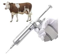 Pistola de jeringa para ganado, inyector semiautomático ajustable para inyección continua de vacunas, medición ajustable de 5 velocidades para uso veterinario en ganado, cabras, cerdos