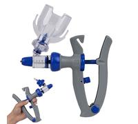 Pistola de jeringas para ganado, pistola de jeringas continuas para ganado y , dosis ajustable de 5 ml/10 ml de vacunación animal con soporte para botella para uso eficiente en granja