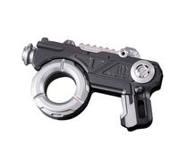 Pistola de juguete de metal EDC, aleación de titanio, punta de los dedos, juguete mecánico con tarjetas de impresión, juguete de metal de moda para aliviar la presión (plata)