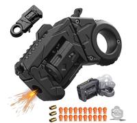 Pistola de Juguete EDC de Metal, Juguete transformable de Doble Modo, Pistola de Balas Blandas, 20 Balas Blandas Desmontables, 4.33 (Black)