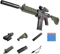 Pistola de juguete HK416 con visor Blaster automático de espuma 10 bolas DIY para niños 6-13 años regalos cumpleaños Halloween Navidad - Verde