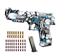 Pistola de Juguete,Toy Gun,Pistola para niños con silenciador,40 Dardos,para Entrenamiento de Seguridad o Juego (Caballero)