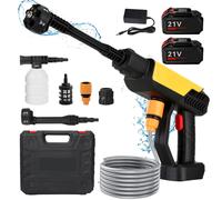 Pistola de Lavado a Presión Inalámbrica de 500W y 70 Bar, Pistola de Lavado de Autos de Alta Potencia, Herramienta Eléctrica para Batería Makita de 18V With 2XBattery
