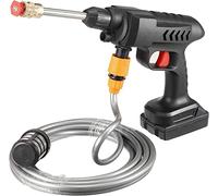 Pistola de lavado a presión inalámbrica, lavado de autos de alta presión, limpiador de pulverización de agua inalámbrico de 2000 W con dos baterías, ideal para lavar coches, vallas, revestimientos