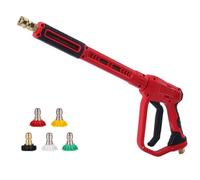 Pistola de lavado de alta presión, lavadora eléctrica, pistola pulverizadora, adaptador de mango de lavadora de alta presión, 5 puntas de boquilla, manguera de varita de extensión