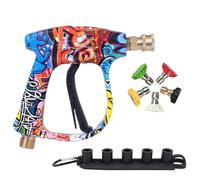 Pistola de Lavadora a Presión, Pistola de Lavado con Chorro de Alta Presión de 3000 Psi con Conector Rápido de 1/4 de Pulgada y Boquilla de 5 Puntas, Ajuste de Manguera M22-14, Ideal Para Entrada, Jar
