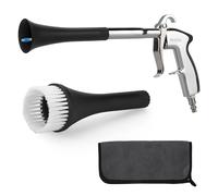 Pistola de limpieza de coches, 6-9.2Bar, Pistola de Aire Comprimido en Seco Alta Presión con 2 juegos de boquilla/toalla, Pistola de Soplado para Limpieza interior del coche