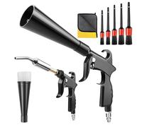 Pistola de limpieza en seco, pistola de limpieza interior de coche de alta presión, herramienta de limpieza de coche con 2 boquillas para soplar rápidamente la suciedad y el polvo