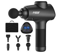 Pistola de Masaje Muscular, MKHS Masajeador de Músculos con 20 Niveles Ajustables Pistola Masajeadora Muscular 6 Cabezas de Masaje y Pantalla LCD Silenciosos para Relajación Fatiga