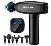 Pistola de Masaje Muscular, WELTEAYO Pistola Masaje de Tejido Profundo, Masajeador de PercusióN de 30 Velocidades, Pistola EléCtrica de Mano Masajeadora Muscular,Massage Gun Con 6 Cabezales de Masajes