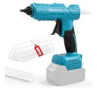 Pistola de pegamento caliente compatible con baterías Makita de 18 V, pistola de pegamento caliente de 100 W con 10 barras de pegamento de 11 mm, barras de pegamento caliente de calentamiento rápido