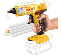 Pistola de pegamento caliente inalámbrica de 100 W para batería DeWalt de 20 V (sin batería), kit de pistola de pegamento caliente inalámbrica de tamaño completo con 12 pistolas de pegamento grandes