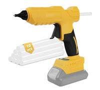 Pistola de pegamento caliente inalámbrica para batería Dewalt de 20 V, pistola de pegamento de precalentamiento rápido de 2 a 3 minutos con 10 barras de pegamento (11 mm) para artes, manualidades