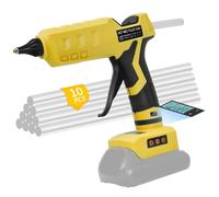 Pistola de pegamento caliente inalámbrica para batería Dewalt de 20 V, pistola de pegamento inalámbrica digital LED de 100 W con 10 barras de pegamento, pistola de pegamento resistente de mano para