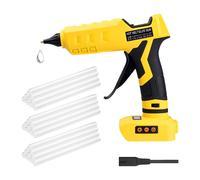Pistola de pegamento caliente inalámbrica para Dewalt de 18 V/20 V, 100 W, pistola de pegamento caliente de mano con 30 barras de pegamento de 11 mm para reparación, manualidades, arte (sin batería)
