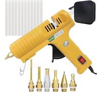 Pistola de pegamento caliente, kit de pistola de pegamento de alta temperatura de tamaño completo con 12 barras de pegamento transparentes, 60/100 W. Para manualidades, escuela, bricolaje, arte, hogar