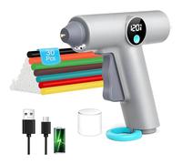 Pistola de pegamento caliente, pistola de pegamento caliente, pistola de pegamento inalámbrico, calentamiento rápido con 30 barras de pegamento caliente de 7 mm, carga tipo C para regalo, escuela