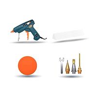 Pistola de pegamento caliente Pistola de pegamento termofusible profesional de 60 W ~ 500 W, boquilla de cobre puro, pistola de pegamento de alta potencia con temperatura ajustable, use una barra de p