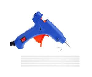 Pistola De Pegamento Fusión En Caliente 20W Con Barra Transparente 7MM, Mini Eléctrica Temperatura Calor EE. UU./UE, Herramienta Reparación Especial Sti Calentamiento RáPido(Set 2)