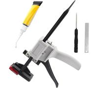 Pistola de pegamento multiusos para tubo de pasta de dientes y exprimidor, herramienta de extrusión manual y ajustable con agarre ergonómico, bloqueo de seguridad y boquillas de mezcla, para proyectos
