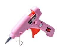 Pistola de pegamento termofusible de 20 W, barras de 7 mm, miniherramienta eléctrica de reparación de temperatura para bricolaje, calentamiento rápido industrial (rosa)