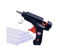 Pistola de pegamento termofusible de 20 W, mini pistolas industriales domésticas, temperatura de calor, herramienta de reparación termoeléctrica, utiliza barras de pegamento de 7 mm (color: negro con