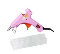 Pistola de pegamento termofusible de 7 barras de 100 mm y 20 W, minipistolas termoeléctricas, herramienta de temperatura, kit de reparación de bricolaje, calentamiento rápido (con 10 barras)