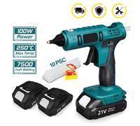 Pistola de pegamento termofusible eléctrica de 100W, inalámbrica, para barras de pegamento de 11mm, pistola de soldadura por fusión en caliente, herramientas eléctricas para batería Makita de 18V With