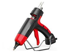 Pistola de pegamento termofusible profesional, digital, con temperatura ajustable, barras de 11 mm, herramientas industriales, silicona, calentamiento rápido (300 W, digital, rojo)