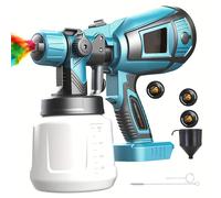 Pistola de pintura inalámbrica para de 240W para batería Makita de 18V, boquillas (1mm, 1.8mm, 2.5mm), recipiente desmontable de 1000ml, para , terrazas, paredes, techos, muebles del hogar