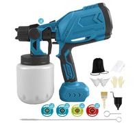 Pistola de Pintura para Makita 18V, Pulverizador Eléctrico Sistema de Pulverización de Pintura Inalámbrica 1000ML 5 Boquilla & 3 Modos para Cercas Jardín Muebles Paredes y Techos(sin batería)