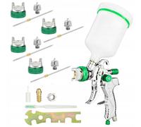 Pistola de pintura Rosfix HVLP | 4 boquillas 1,4|2,5 mm | 600 ml, 1/4", 3|4 bar