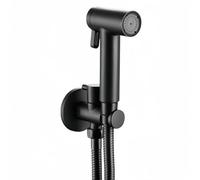 Pistola de pulverización de bidé de modo doble con refuerzo de cobre, pistola de pulverización negra para un fácil control del agua e higiene, perfecta para uso doméstico y baño