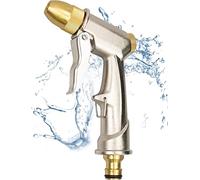 Pistola de pulverización de manguera de jardín con boquilla de latón completa, rociador de aleación de plomizo, rociador de riego manual de metal para lavado de coches y mascotas