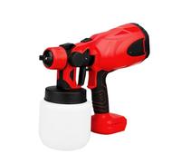PISTOLA DE PULVERIZACIÓN Eléctrica Inalámbrica De 800ML, Pulverizador De Pintura Portátil, Aerógrafo De Revestimiento De Acero For Muebles De Coche, Compatible Con Batería De 18V(No Battery Red)