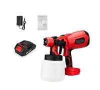 PISTOLA DE PULVERIZACIÓN Eléctrica Inalámbrica, Pulverizador De Pintura De Alta Potencia, Aerógrafo Con Revestimiento De Acero For Muebles De Coche, Batería De 18V, 1000ML(1 Small Battery Red)