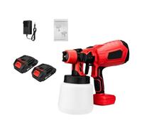 PISTOLA DE PULVERIZACIÓN Eléctrica Inalámbrica, Pulverizador De Pintura Portátil For El Hogar, Aerógrafo Con Revestimiento De Acero For Muebles De Coche, Batería De 18V, 1000ML(2 Small Battery Red)